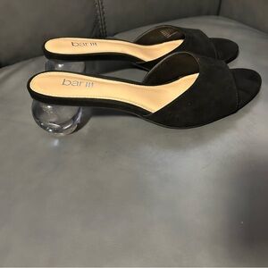 bar III, shoes size 7 1/2 in black. Fun glass ball heel.